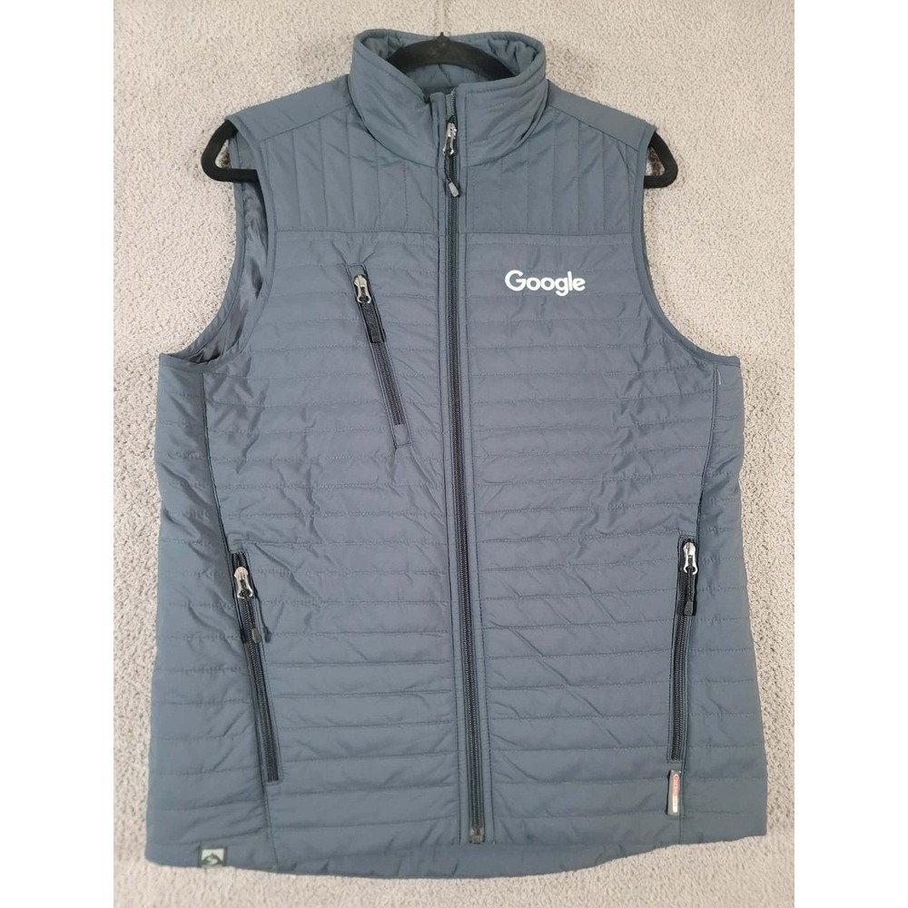 Google Storm Creek Vest Mens S Gray Quilted Full Zip Corporate Logo Tech